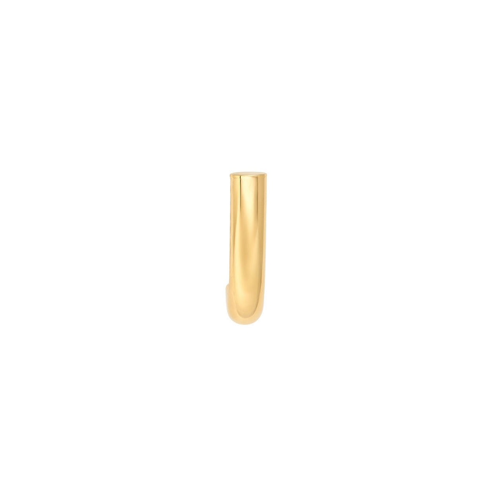 14K Gold Round Round 4MM J Hoop Earrings