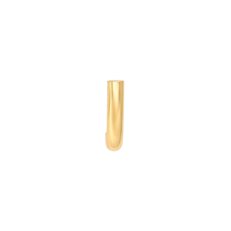 14K Gold Round Round 4MM J Hoop Earrings