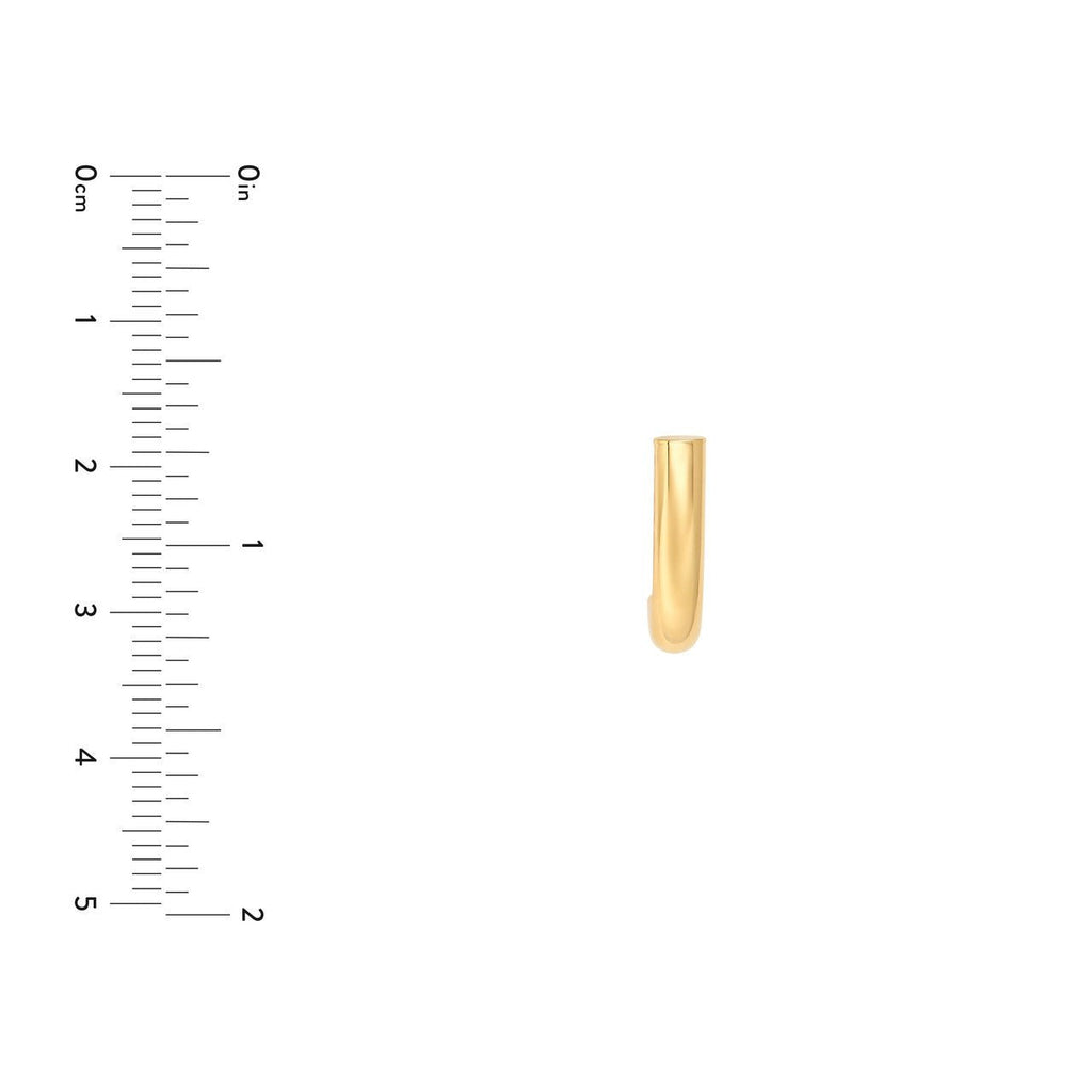 14K Gold Round Round 4MM J Hoop Earrings