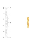 14K Gold Round Twisted 4MM J Hoop Earrings