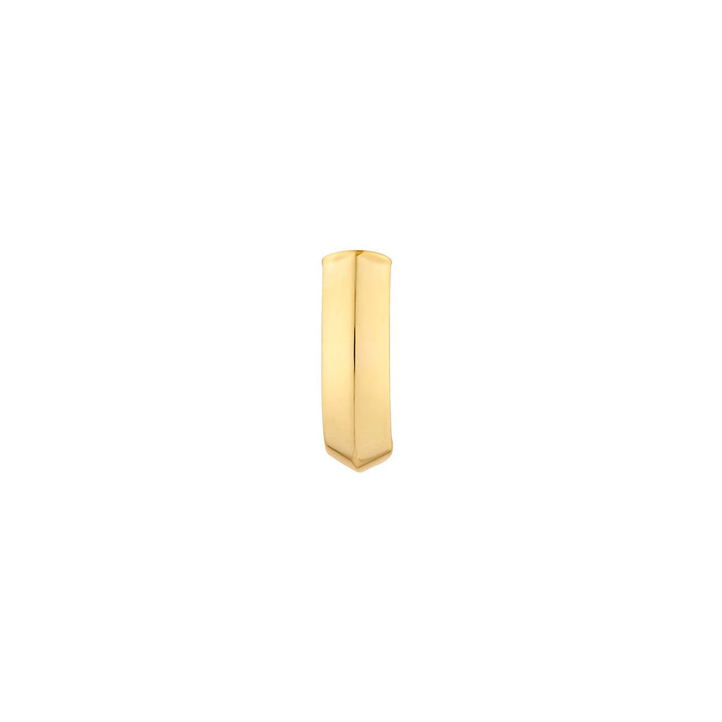 14K Gold Beveled J Hoop Earrings
