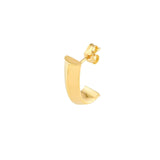 14K Gold Beveled J Hoop Earrings