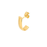14K Gold 4MM Flat Oval Tube J Hoop Earrings