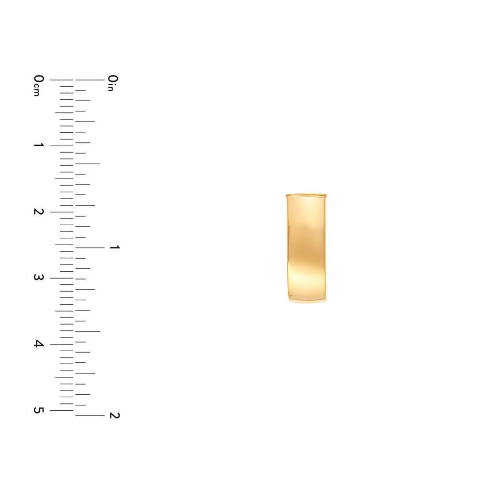 14K Gold 6MM Flat Oval Tube J Hoop Earrings