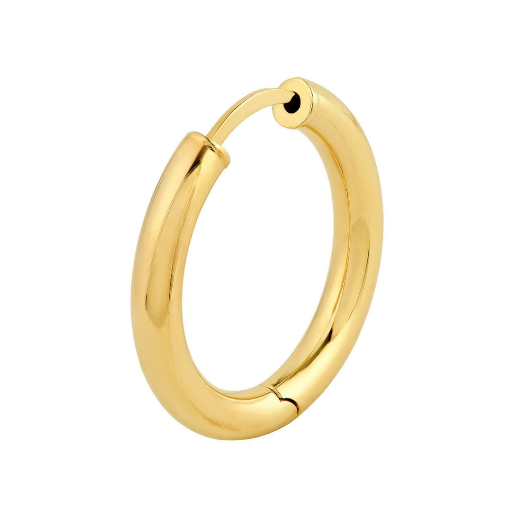 14K Gold 3x15MM Hoop Earrings