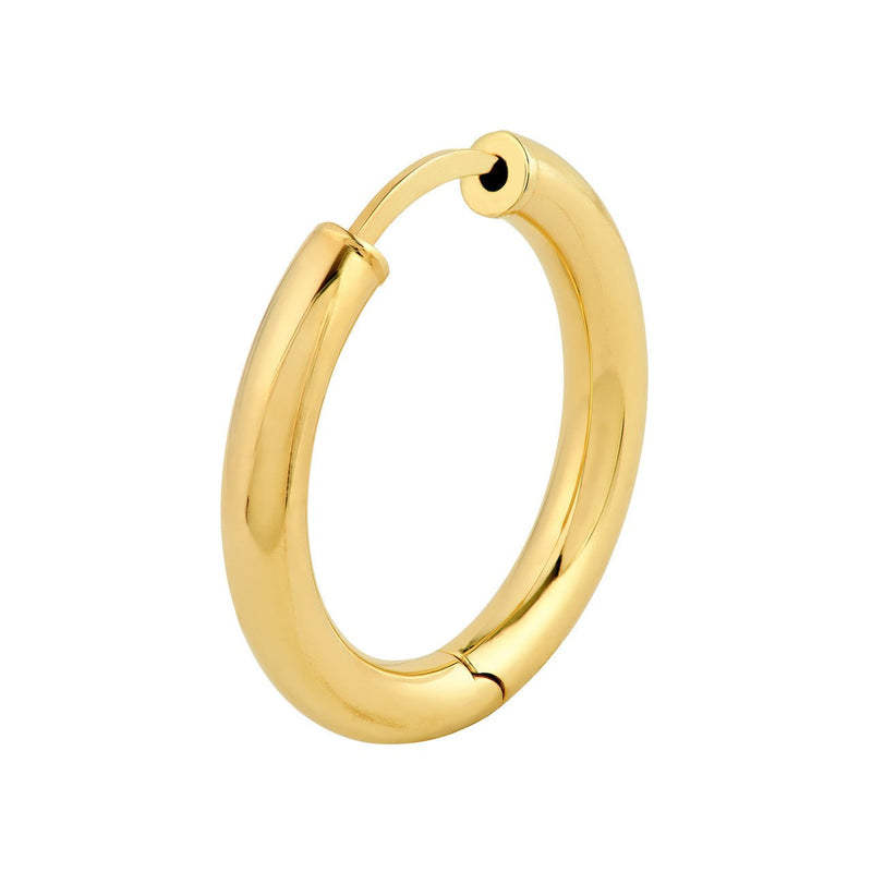 14K Gold 3x15MM Hoop Earrings