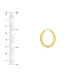14K Gold 3MM 20x15 Oval Hoop Earrings