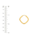 14K Gold 3x15 Square Hoop Earrings