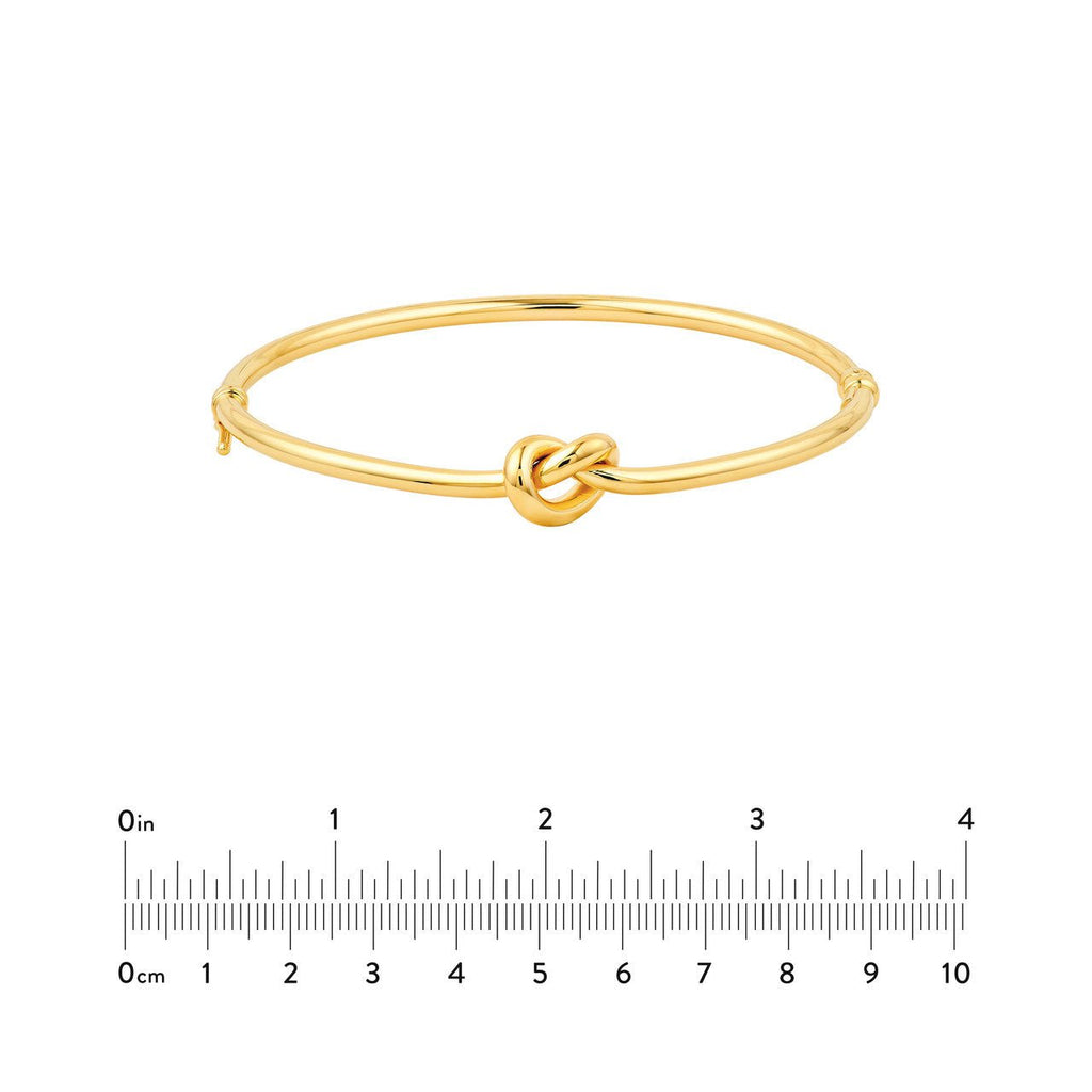 14K Gold 3MM Love Knot Tube Bangle