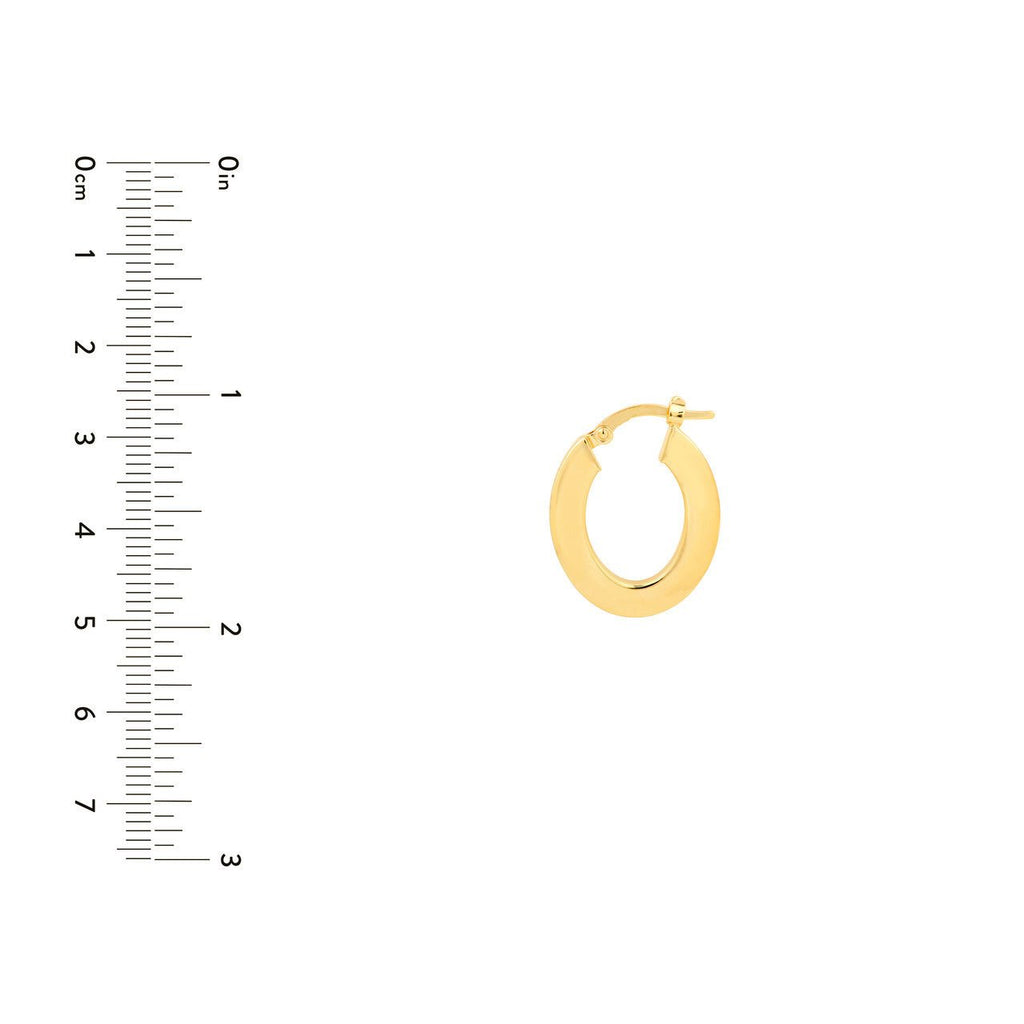 14K Gold Medium Marquise Rectangular Hoop Earrings