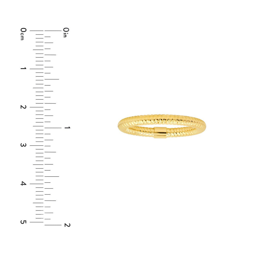 14K Gold Spiral Diamond Cut Tube Ring