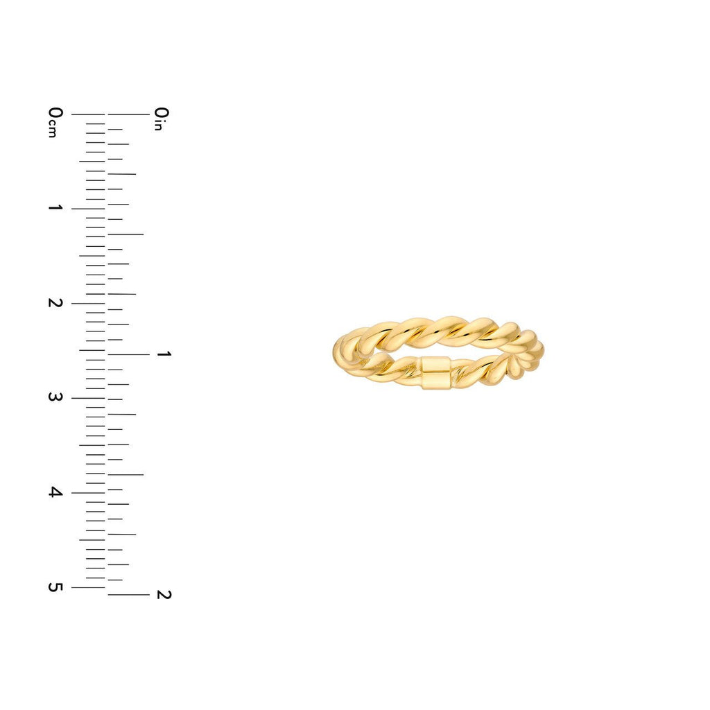 14K Gold Double Twist Tube Ring
