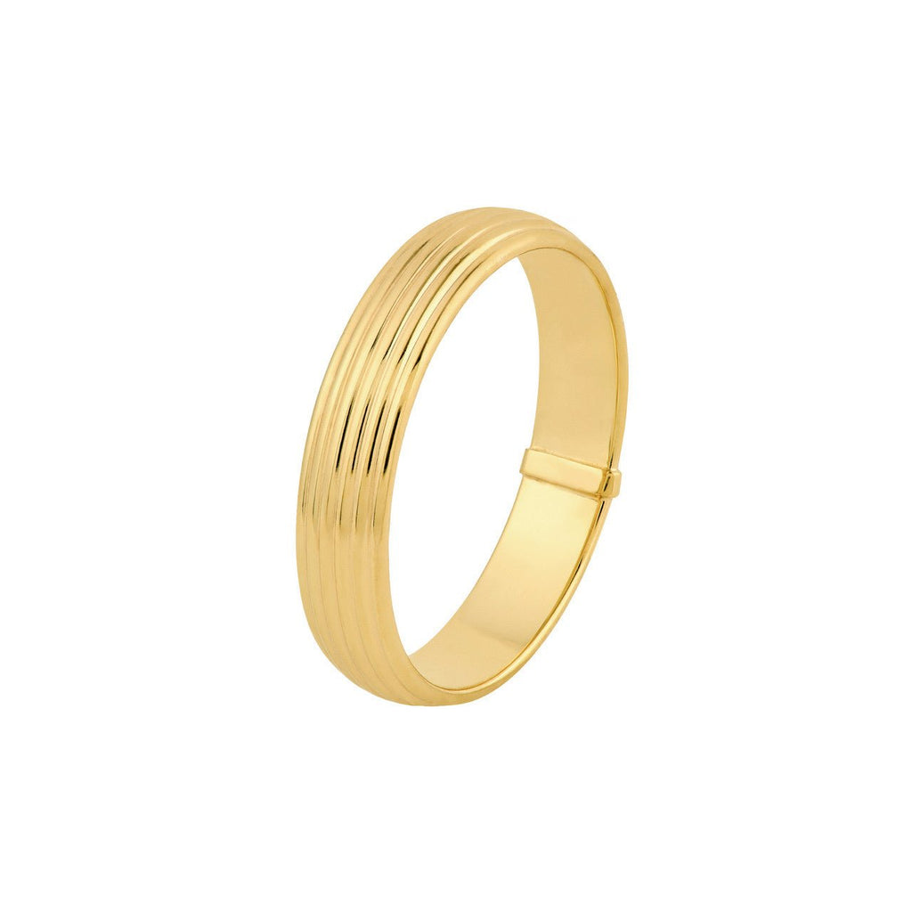 14K Gold 4MM Multi Lined Band