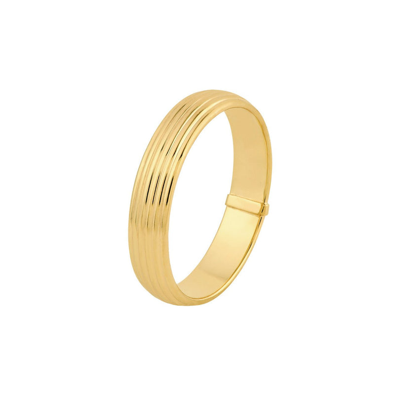 14K Gold 4MM Multi Lined Band