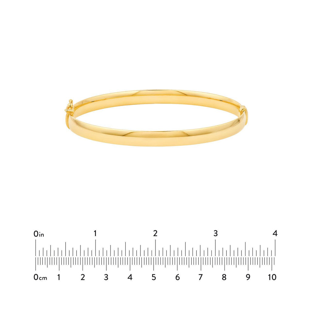 14K Gold 6MM Flat Oval Tube Bangle