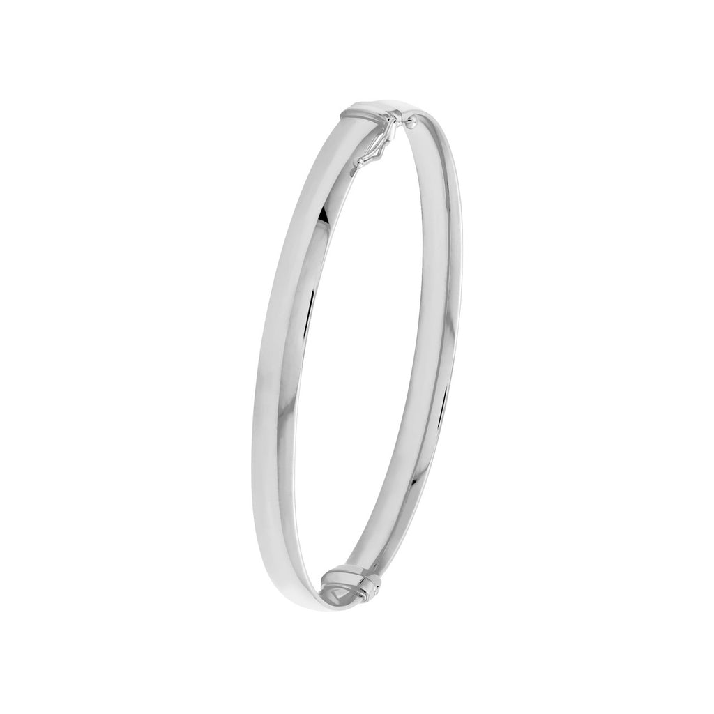 14K Gold 6MM Flat Oval Tube Bangle