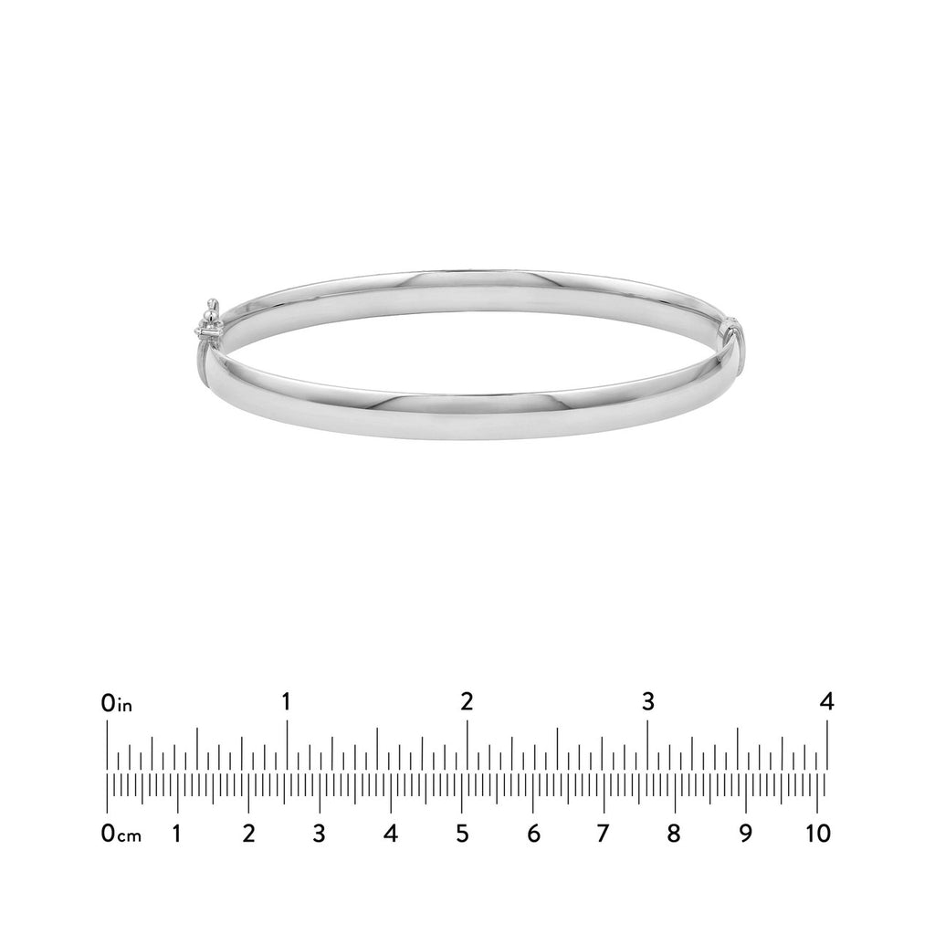 14K Gold 6MM Flat Oval Tube Bangle