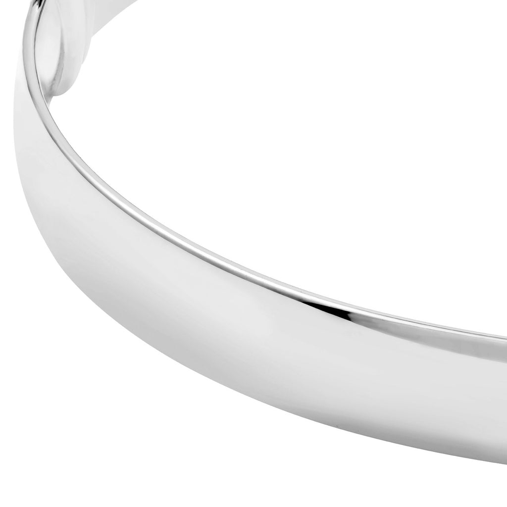 14K Gold 8MM Flat Oval Tube Bangle