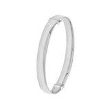 14K Gold 8MM Flat Oval Tube Bangle