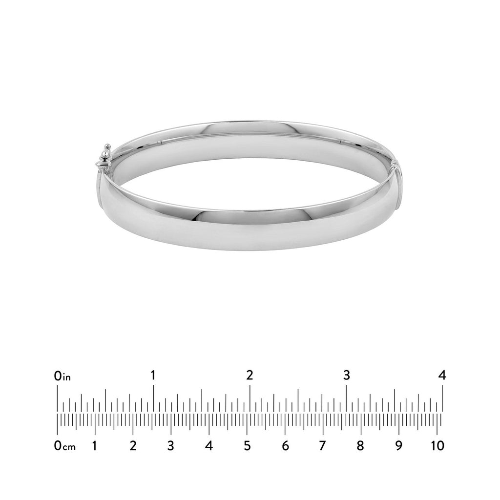 14K Gold 10MM Flat Oval Tube Bangle