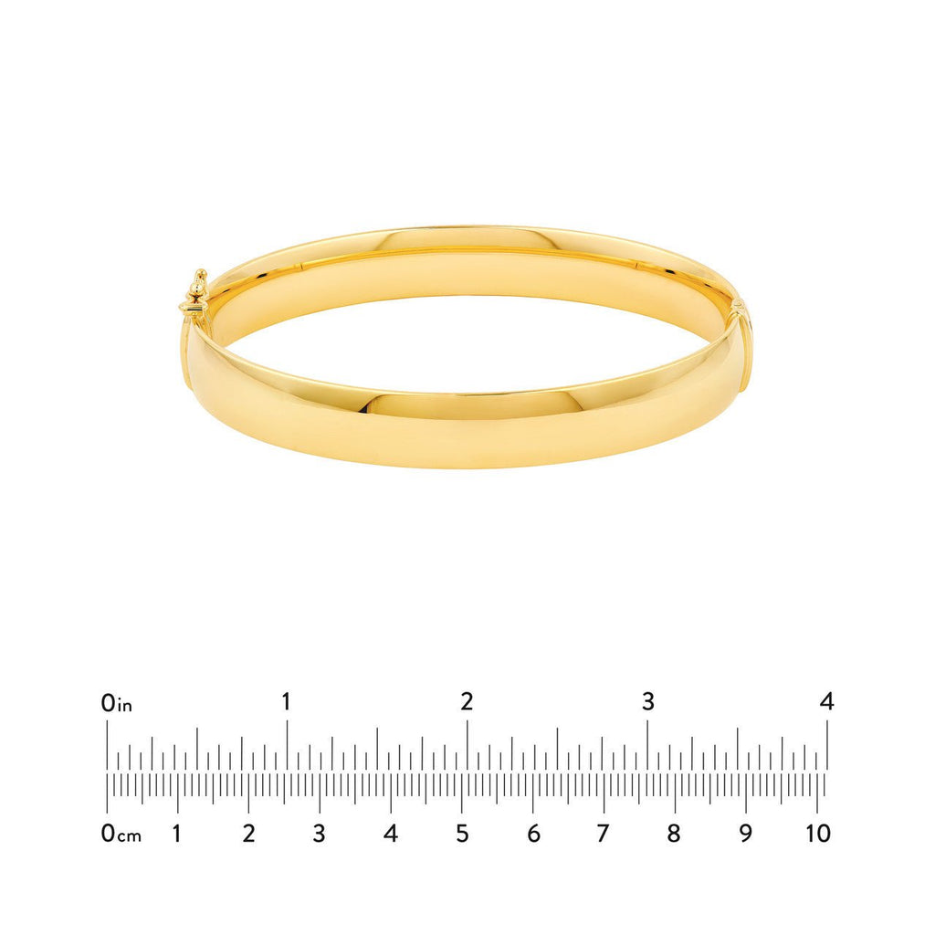 14K Gold 10MM Flat Oval Tube Bangle