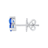 14K Gold 3.5MM Trio Sapphire Stud Earrings