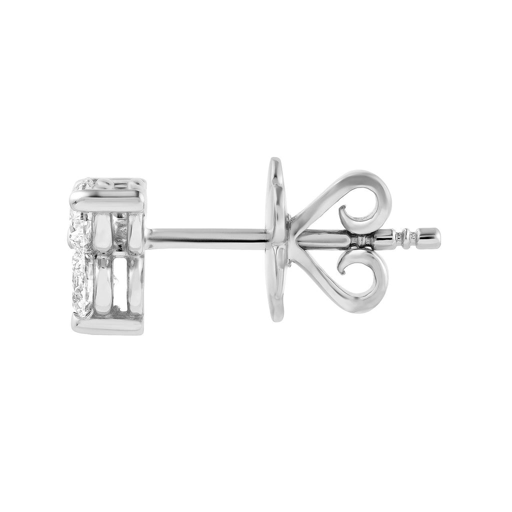 14K Gold 3MM Trio Diamond Stud Earrings