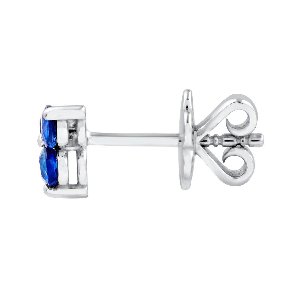 14K Gold 2.9MM Trio Sapphire Stud Earrings