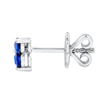 14K Gold 2.9MM Trio Sapphire Stud Earrings