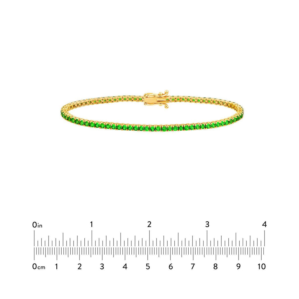 14K Gold Tsavorite Tennis Bracelet