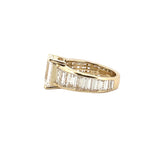 14K Gold 3.00 Carat Lab Grown Emerald Channel Set Diamond Engagement Ring