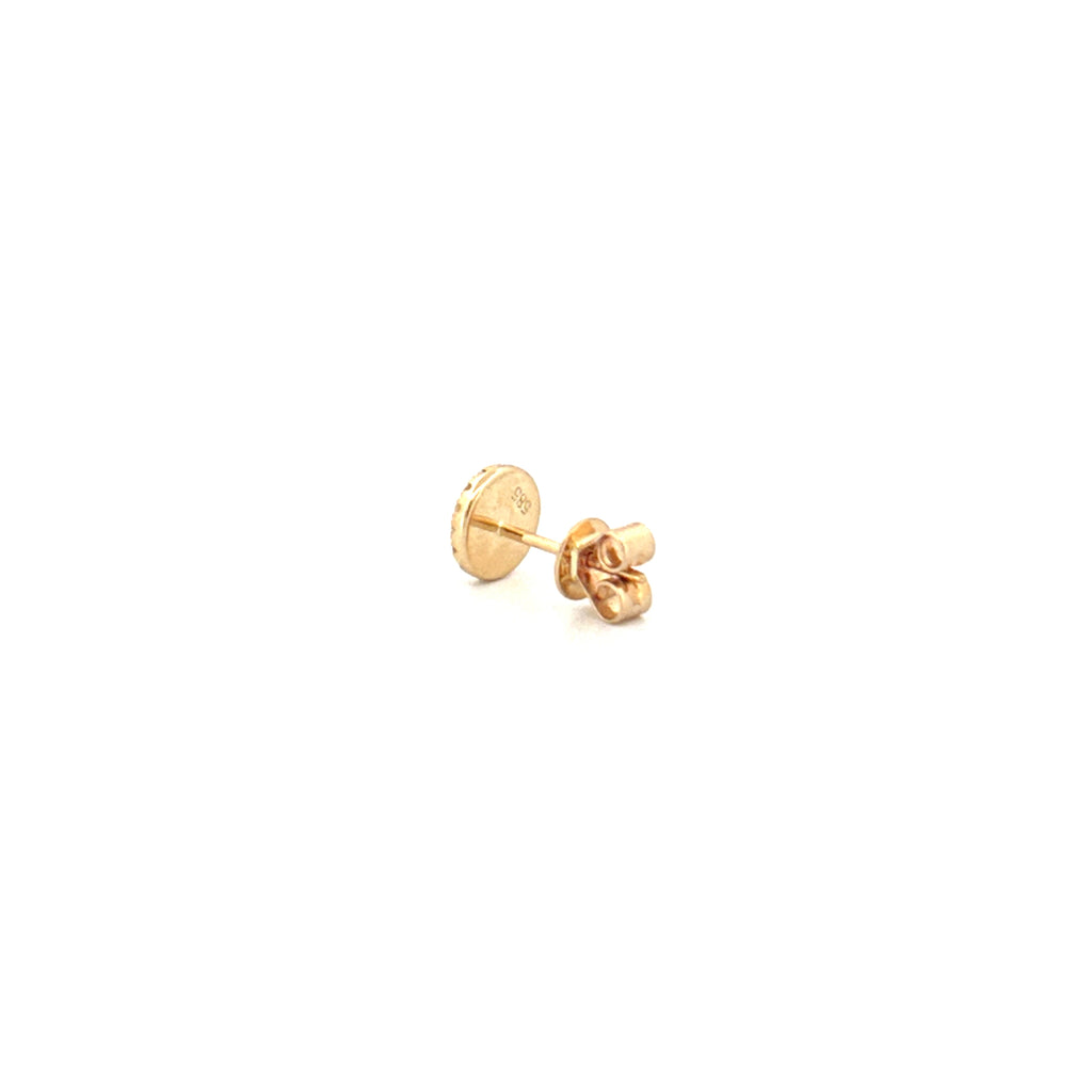 14K Gold Turquoise Round Diamond Stud Earrings