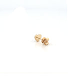 14K Gold Malachite Heart Diamond Stud Earrings