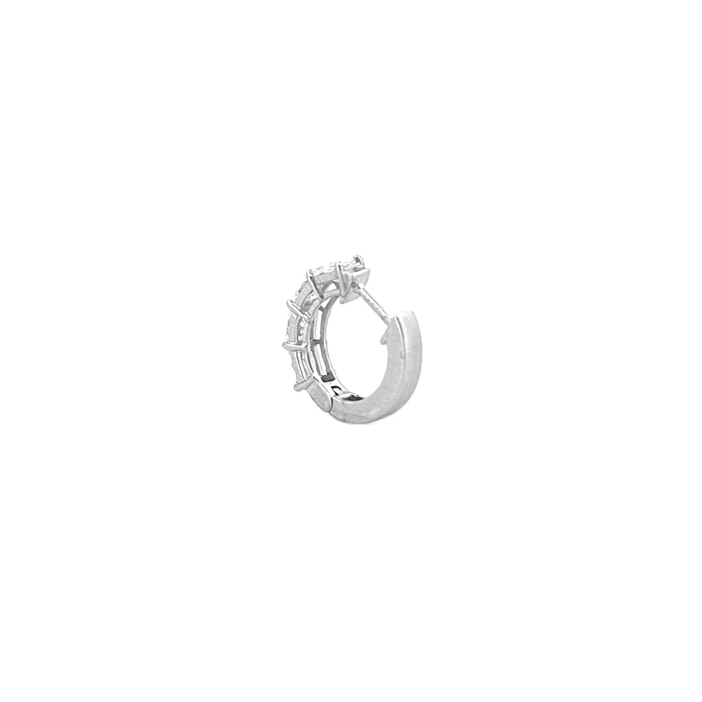 14K Gold Lab Grown Radiant Cut Diamond Huggie Earrings