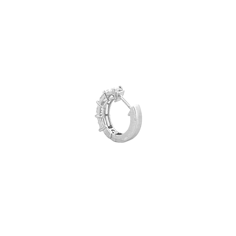 14K Gold Lab Grown Radiant Cut Diamond Huggie Earrings