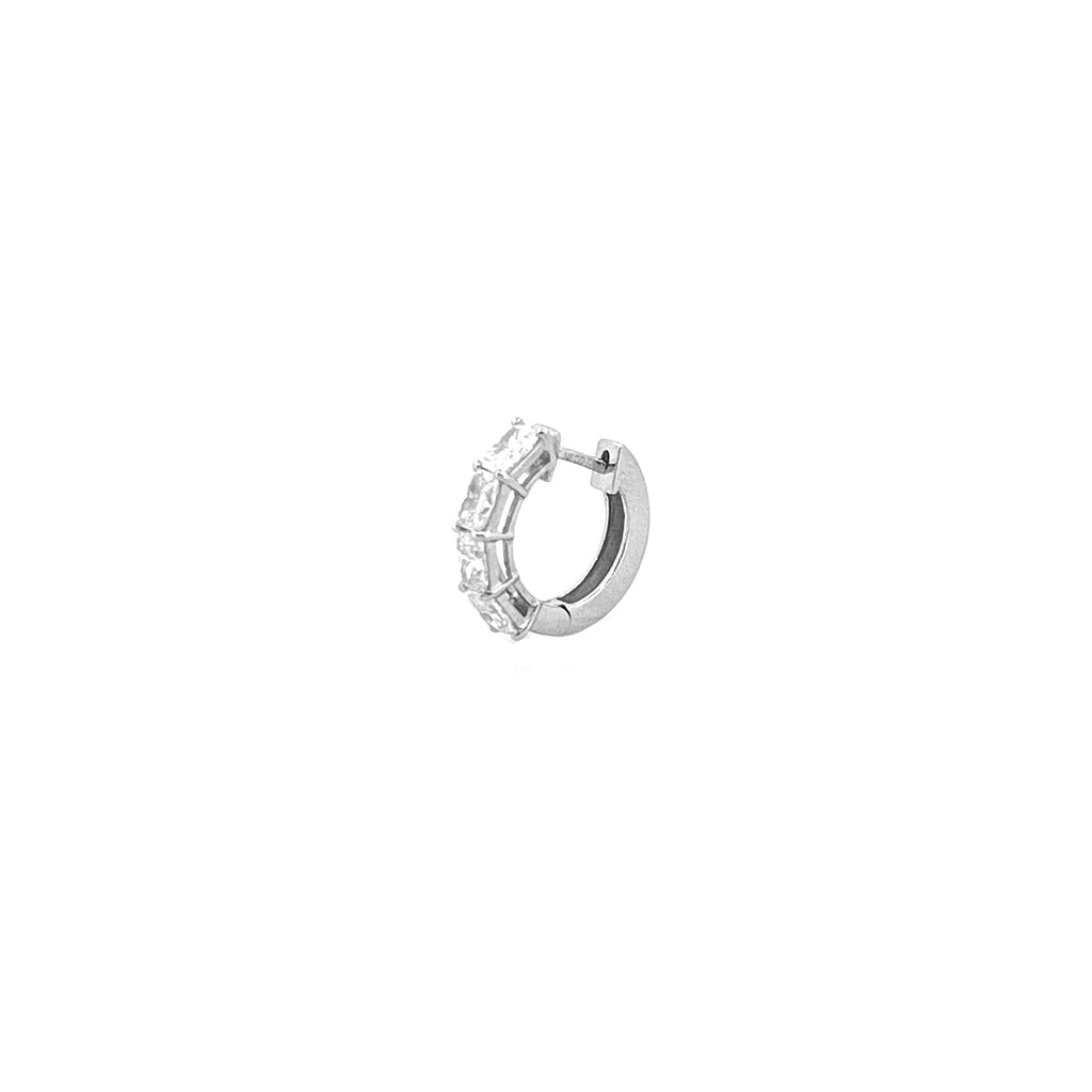 14K Gold Lab Grown Radiant Cut Diamond Huggie Earrings
