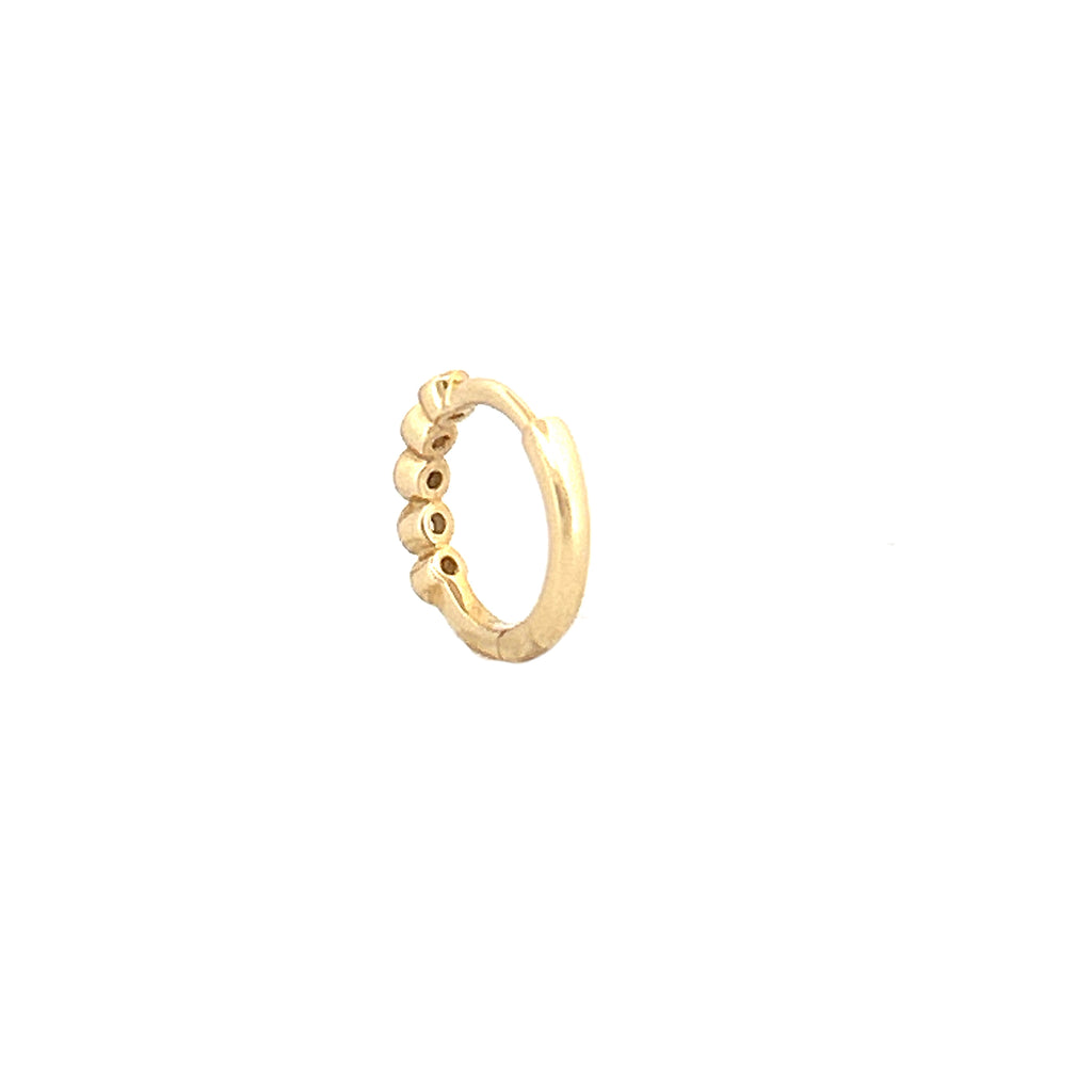 14K Gold Round Bezel Diamond Earrings