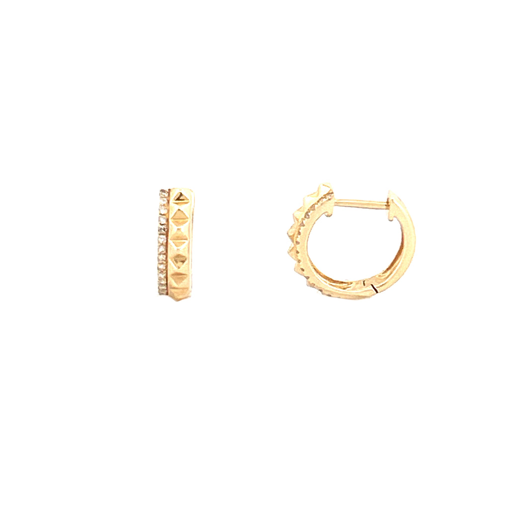 14K Gold Studded Diamond Earrings