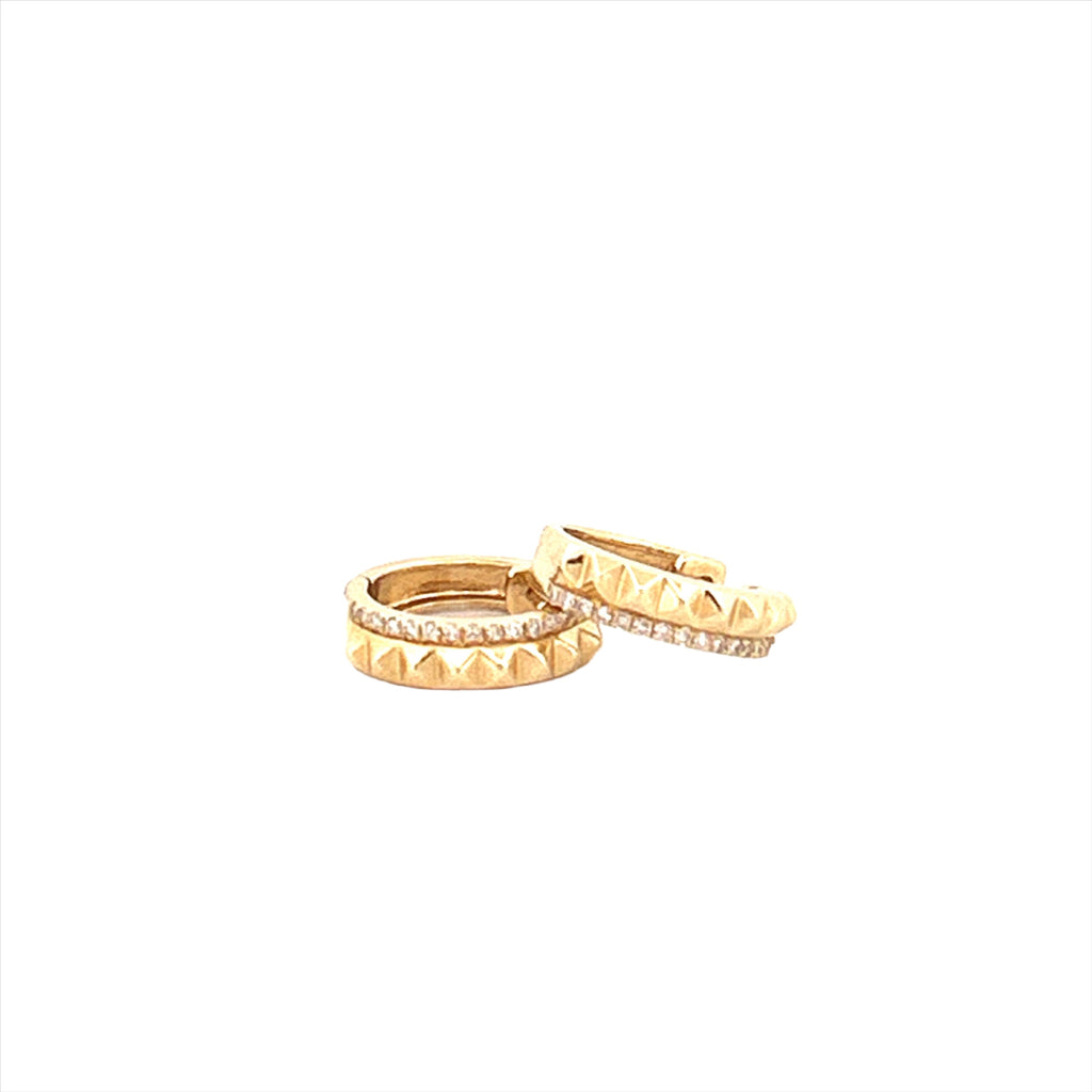 14K Gold Studded Diamond Earrings
