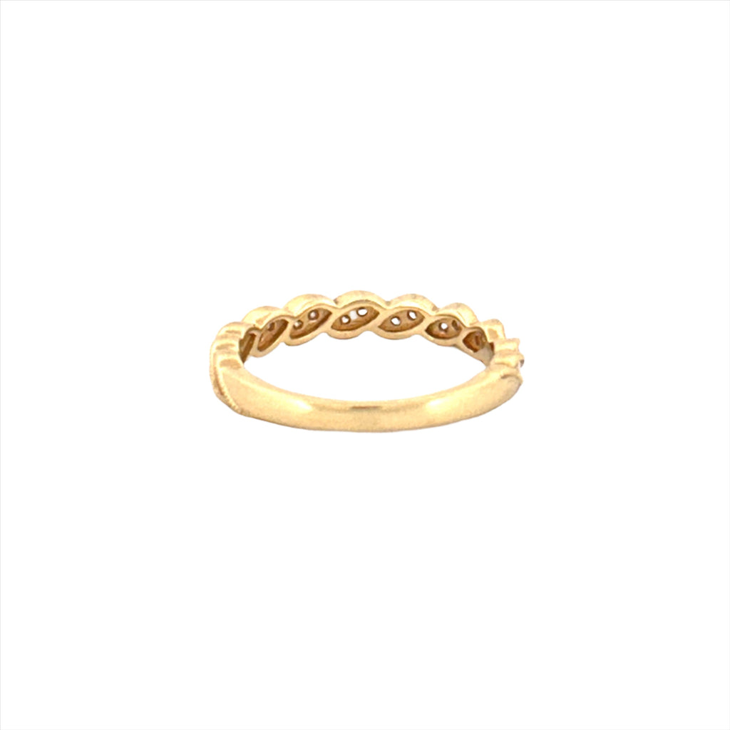 14K Gold Art Deco Twist Diamond Ring