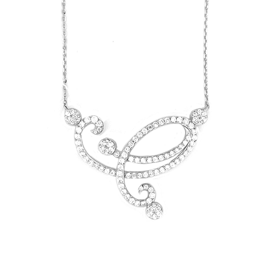 14K Gold Swirl Diamond Necklace