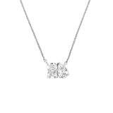 14K Gold Lab Grown Pear and Radiant Basket Set Pendant Necklace