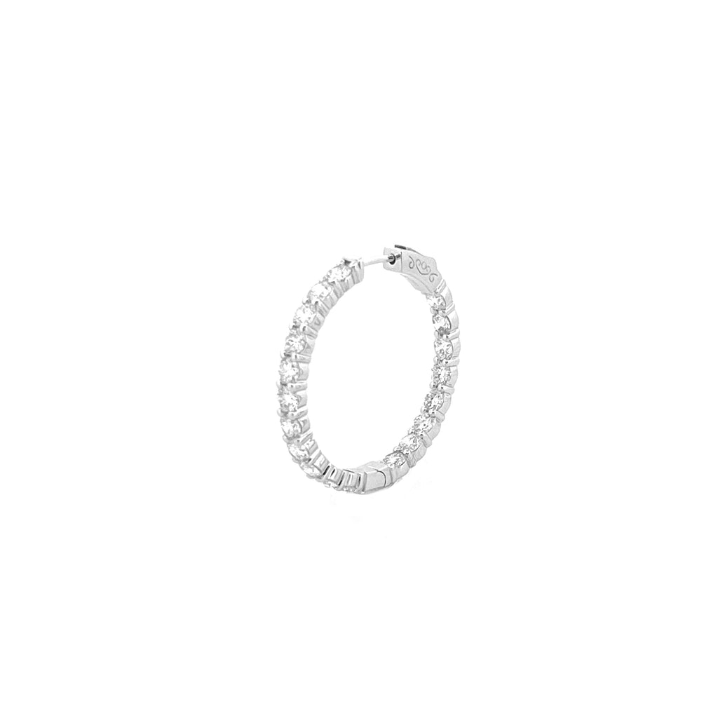 14K Gold 5.50 Carat Lab Grown Diamond In and Out Hoop Earrings