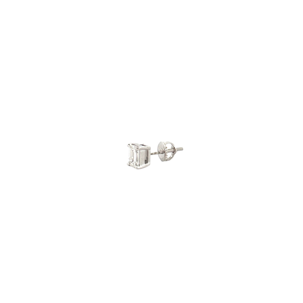 14K Gold 1.50 Carat Lab Grown Emerald Diamond Stud Earrings