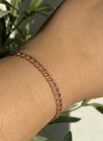 14K Gold 5MM Flat Diamond Cuban Bracelet