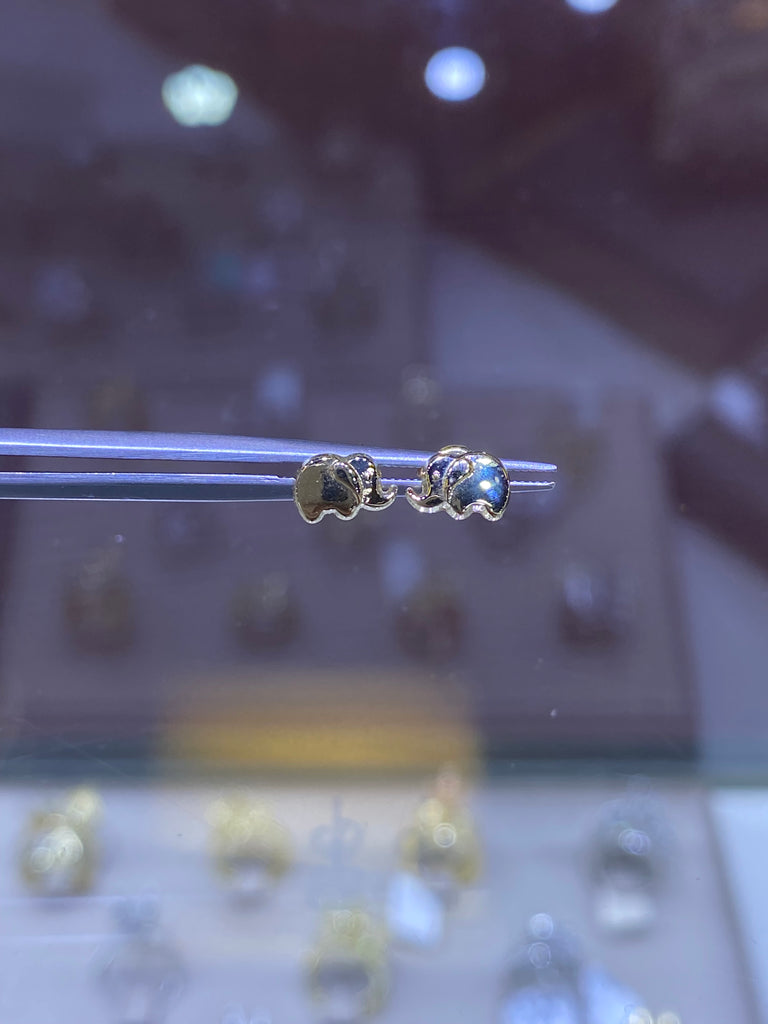 14K Gold Elephant Earrings