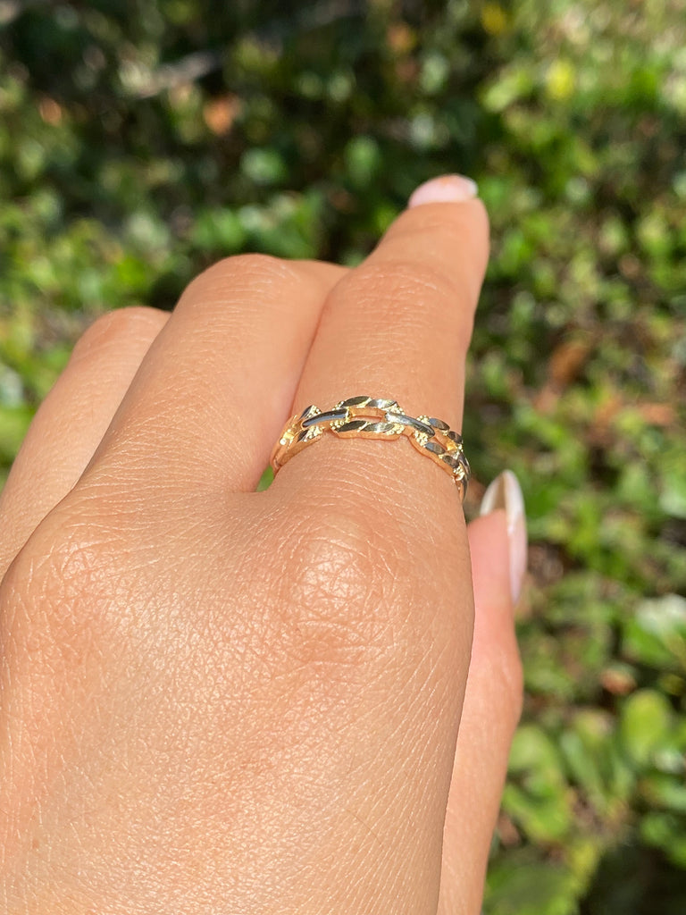 14K Gold Styled Chain Link Fashion Band