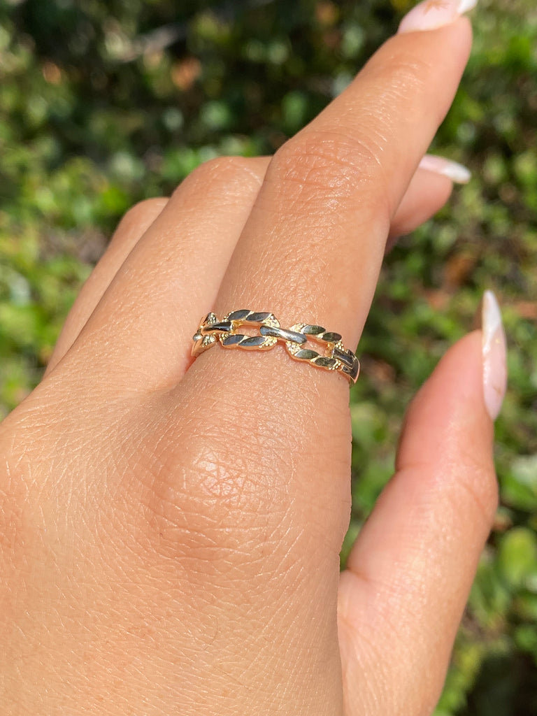 14K Gold Styled Chain Link Fashion Band