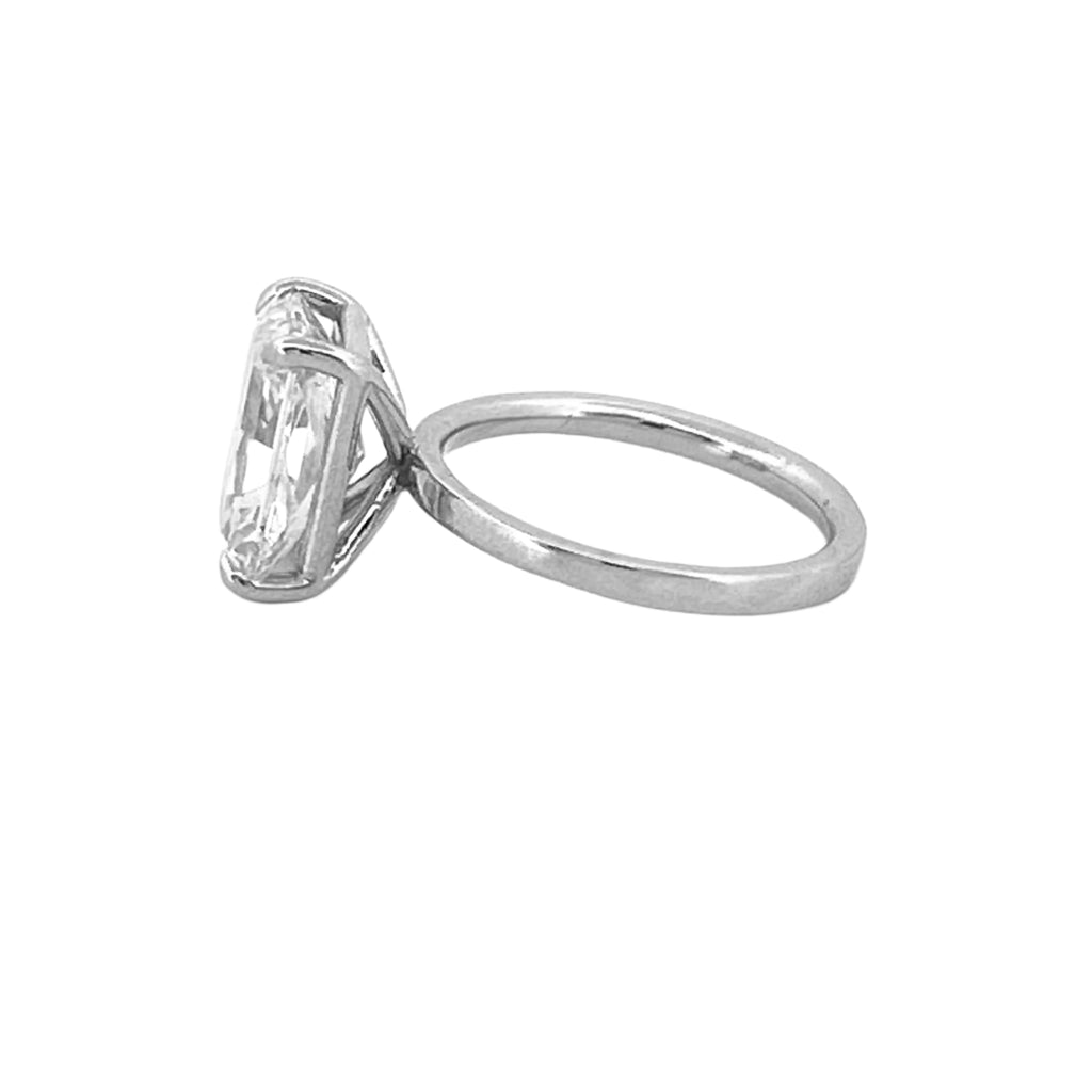 14K Gold 5.00 Carat Lab Grown Radiant Diamond Solitaire Engagement Ring