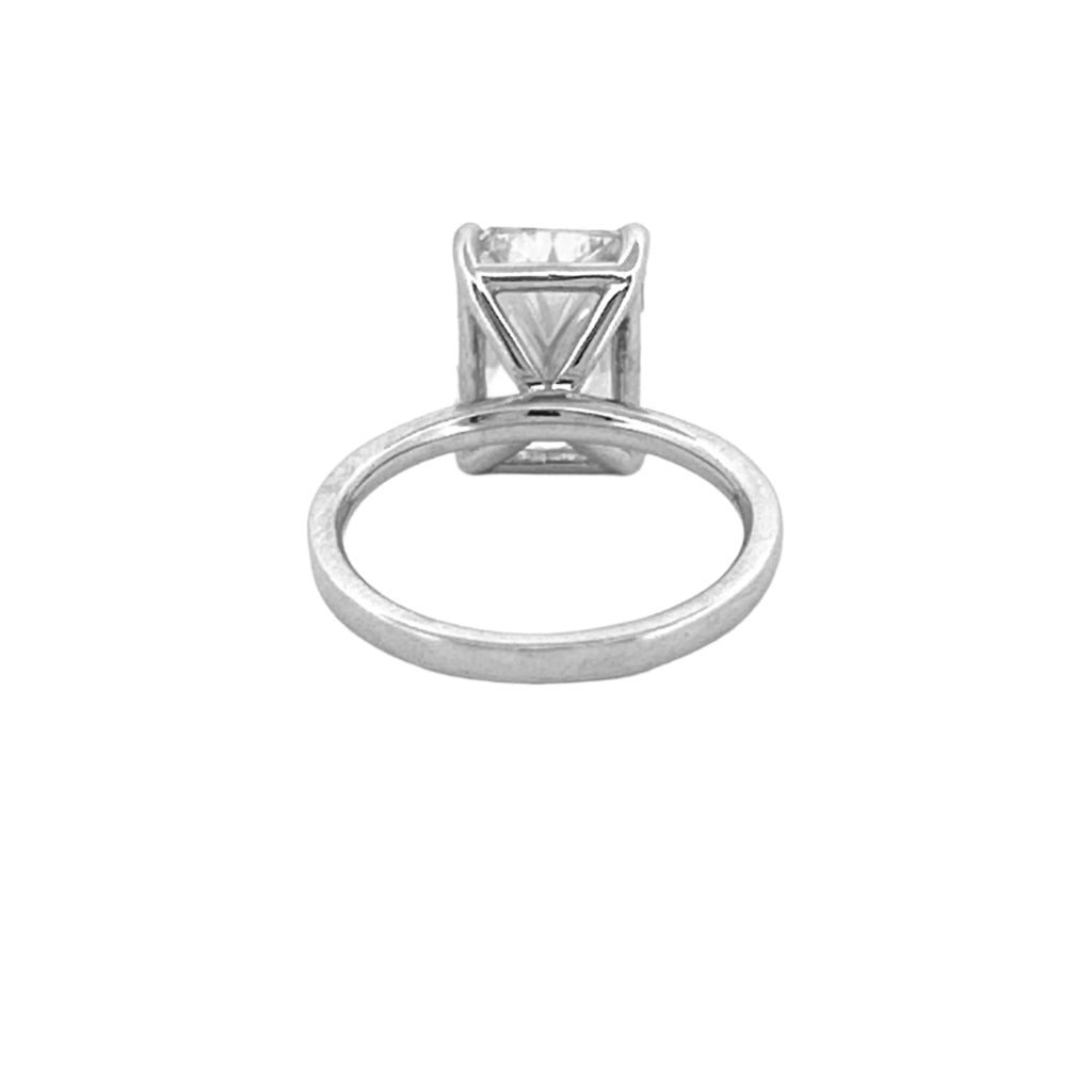 14K Gold 5.00 Carat Lab Grown Radiant Diamond Solitaire Engagement Ring